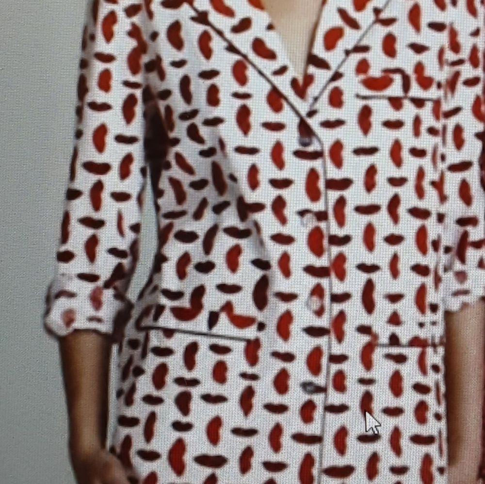 Tory Burch Leanne Lip Print Cotton Pajamas like new sz S/P
